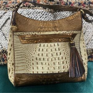 Brahmin Ezra Brown and Beige Shoulder Bag